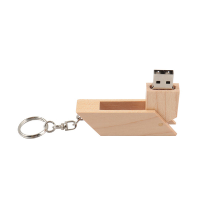 Dispositivo de memoria flash USB de madera rectangular de madera de bambú/madera de arce soporte OEM 0°C a 60°C
