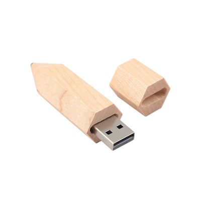 Impresión o grabado de logotipo personalizado con memoria USB en forma de pluma de madera de arce