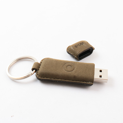 Unidad flash USB de cuero de memoria completa con impresión de logotipo personalizado