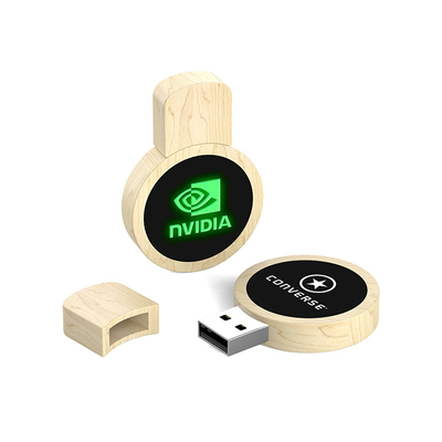 Logotipo de grabado LED Disco flash USB de madera USB2.0/3.0 Tipo de interfaz Madera natural
