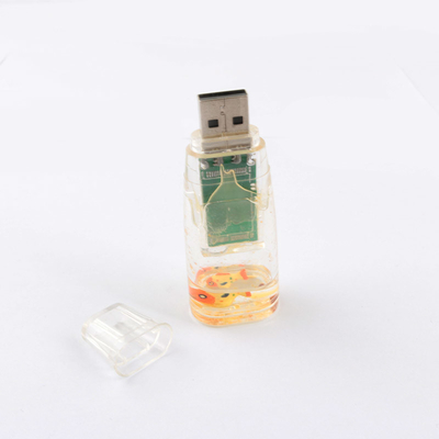 Disco flash de plástico líquido usb nuestro lado plástico en el interior del pato puede personalizado hecho