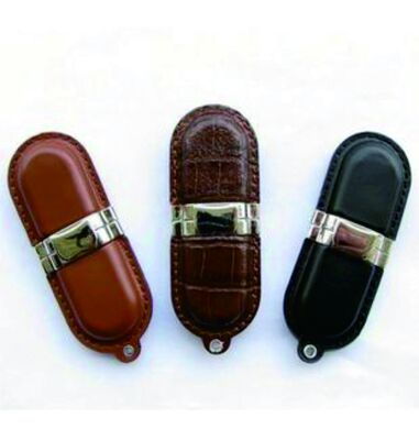 Memoria USB de cuero de grado A Unidad flash USB de cuero Unidad flash con chip de grado A y exterior de cuero para ejecutivos