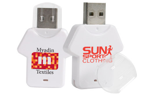 La camiseta forma memoria USB blanca plástica del palillo 16GB 32GB del USB 2,0 3,0 ROHS