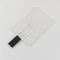 La tarjeta de crédito material plástica transparente USB pega 2,0 128GB 64GB 15MB/S