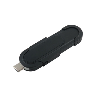 Unidad USB negra compacta con funcionalidad Plug and Play