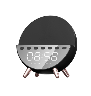 Cargador inalámbrico de carga rápida de 15W con altavoz Bluetooth y luz Tamaño del cuerpo 131 * 75 * 146MM