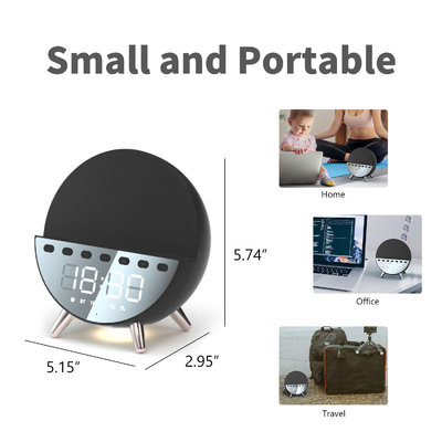 Cargador inalámbrico de carga rápida de 15W con altavoz Bluetooth y luz Tamaño del cuerpo 131 * 75 * 146MM
