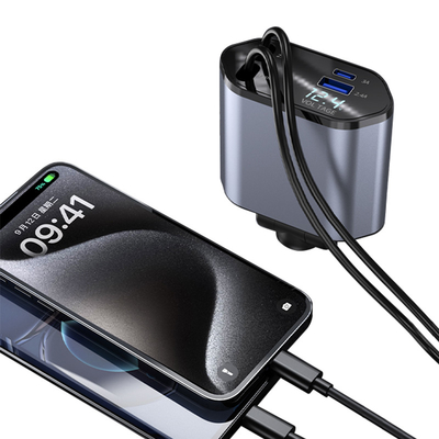 Cargador de automóviles tipo C de 100W para carga súper rápida MAX para entrada de voltaje nominal de 12-24v
