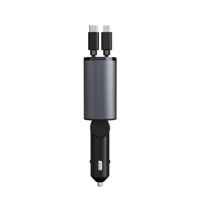 Cable de carga rápida para automóviles de doble línea puede extenderse y retraerse