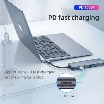 Estación USB 3.0 USB C Hub Adaptador inteligente / centro de tarjetas de memoria con velocidad de transferencia de datos de 5 Gbps