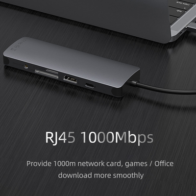 Estación USB 3.0 USB C Hub Adaptador inteligente / centro de tarjetas de memoria con velocidad de transferencia de datos de 5 Gbps
