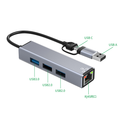 Adaptador USB C compacto portador portátil expandir port USB para transferencia rápida de datos
