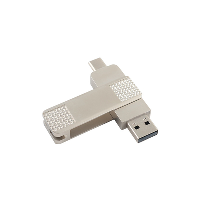 Discos flash USB de metal tipo C de plata pueden girar 360 grados con protección de contraseña