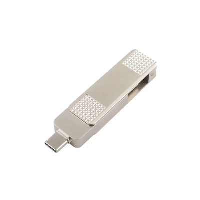 Discos flash USB de metal tipo C de plata pueden girar 360 grados con protección de contraseña