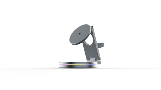 Cargador inalámbrico magnético plegable con rotación de 360 grados y potencia de salida de 15W