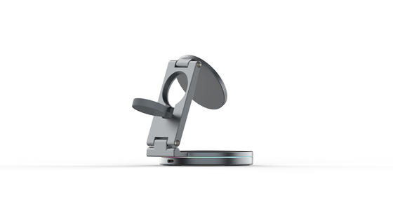 Cargador inalámbrico magnético plegable con rotación de 360 grados y potencia de salida de 15W