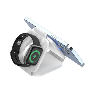 Cargador inalámbrico magnético plegable de tres en uno ABS de plástico para iPhone iWatch y más