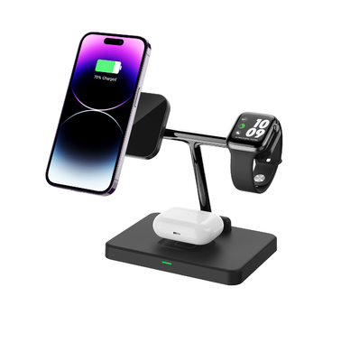Cargador rápido 3 en 1 Carga inalámbrica vertical para auriculares iPhone IWatch