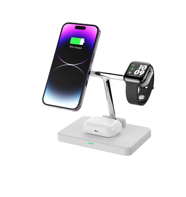 Carga inalámbrica vertical rápida 3 en 1 cargador rápido para teléfono auricular reloj