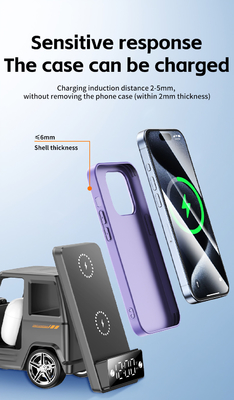 Carro fresco en forma de color gris cargador inalámbrico de carga rápida para iPhone Airpods IWatch
