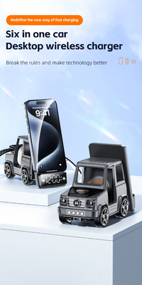 Carro fresco en forma de color gris cargador inalámbrico de carga rápida para iPhone Airpods IWatch