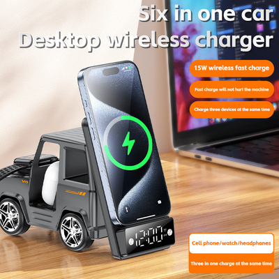 Cargador inalámbrico en forma de coche para iPhone Airpods IWatch 225G Salida 9V/1.67A
