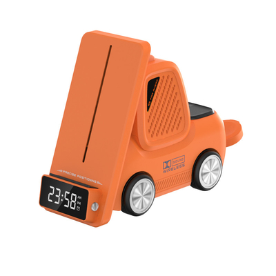 Pad de carga inalámbrica de 15W de carga rápida con ABS en el interior y luz LED para teléfono en color de cuerpo Blanco / Gris / Naranja / Amarillo