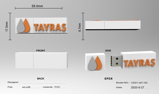 10 años de retención de datos Memoria USB personalizada con 2 horas de tiempo de trabajo de arte