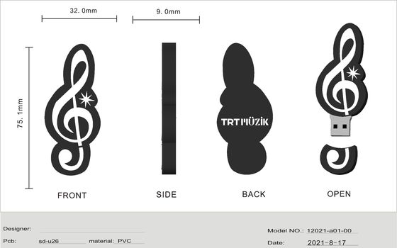 Hacer diseño por forma libre de PVC USB seguir el diseño del cliente hacer muy rápido
