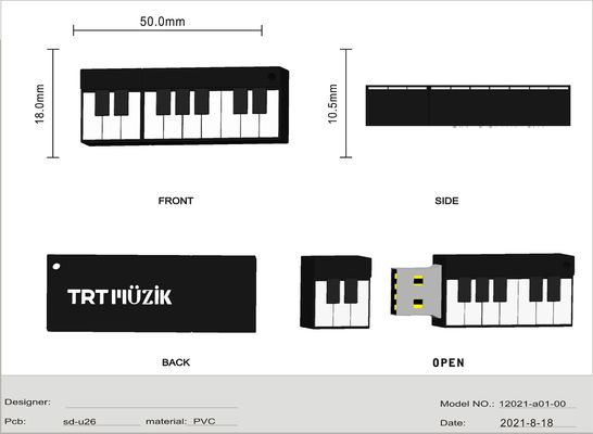 Ayudar al cliente a abrir el molde muy rápido. Abrir el molde de PVC de dibujos animados USB