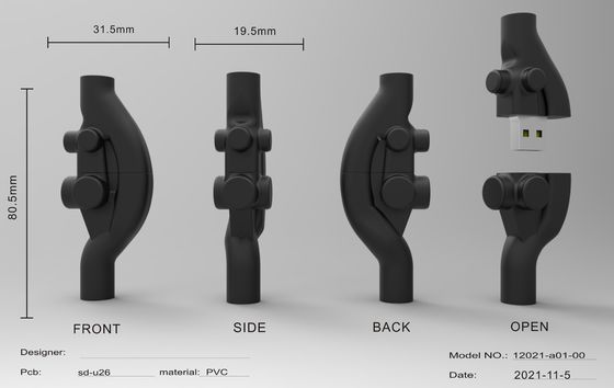 Ayudar al cliente a abrir el molde muy rápido. Abrir el molde de PVC de dibujos animados USB
