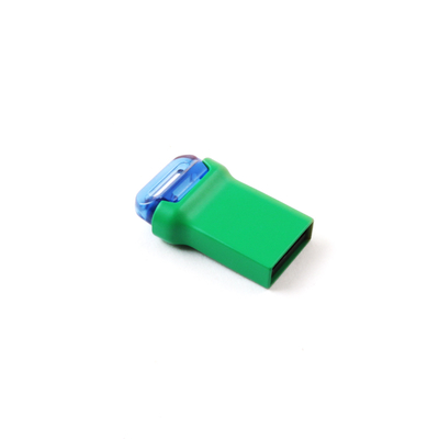 Mini USB 3.0 de color verde, unidad flash USB de metal rectangular con chip flash de clase A
