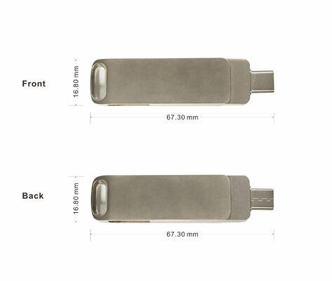 Usb Matt de plata 3.0 con tipo C tanto puerto USB Flash Drive teléfono y computadora puede compatibilidad 256GB 512GB 1TB