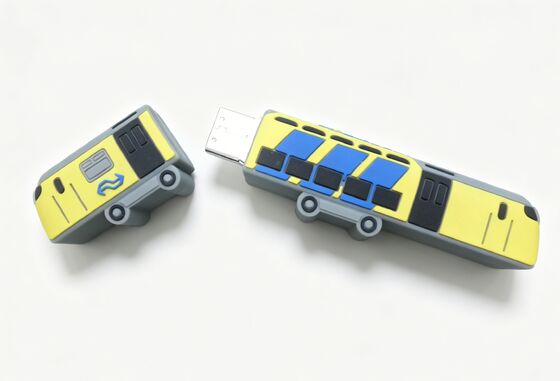Memoria USB con forma de tren de personaje de dibujos animados de PVC, memoria USB con molde de metro