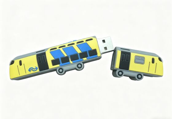 Memoria USB con forma de tren de personaje de dibujos animados de PVC, memoria USB con molde de metro