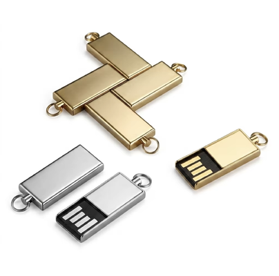 Plata con aleación de zinc brillante disco flash USB de metal incluyendo chips flash HY adecuado para las necesidades de transferencia de datos rápida y segura