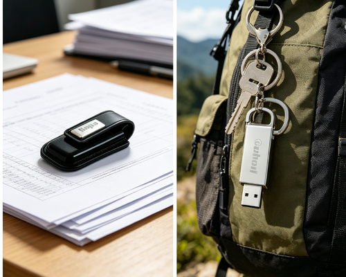 Unidad flash USB de cuero Oem Solución de almacenamiento portátil, elegante y duradera, de color marrón, ideal para regalos y eventos corporativos