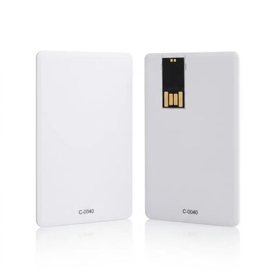 Unidad Flash USB de Tarjeta de Crédito con Impresión de Arte a Todo Color en Ambos Lados con Opciones de Impresión a Todo Color y Logo con Impresión UV