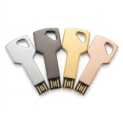Unidad flash USB con llave de aleación de zinc habilitada para cifrado, diseño personalizado, dispositivo de almacenamiento seguro y duradero, ideal para empresas