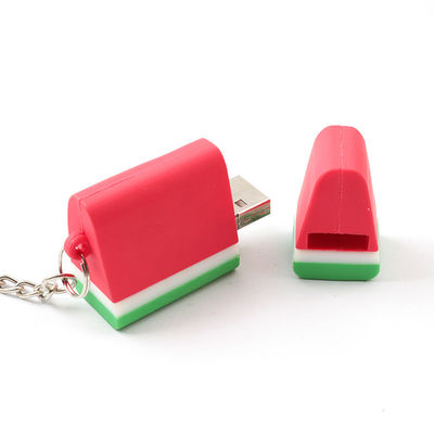 El chocolate lindo de la fresa de la sandía del palillo del molde abierto USB del PVC formó