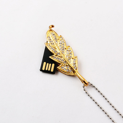 Velocidad rápida ocultada del estilo de la joyería de memoria USB de Chip Inside Leaf