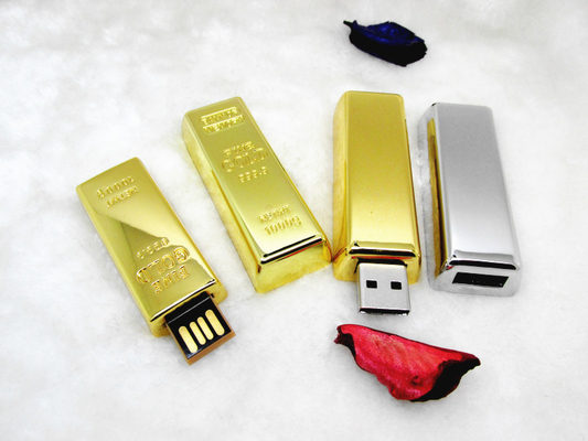 Lectura de la barra de oro del metal 2,0 USB y velocidad rápidas 64GB 128GB de la escritura