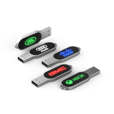 Cuando el trabajo de la luz del LED la unidad USB brillante 32GB 64GB 128GB del cristal