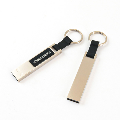 Memoria USB de luz LED de metal brillante cuando se lee en la computadora USB 2.0 rápido