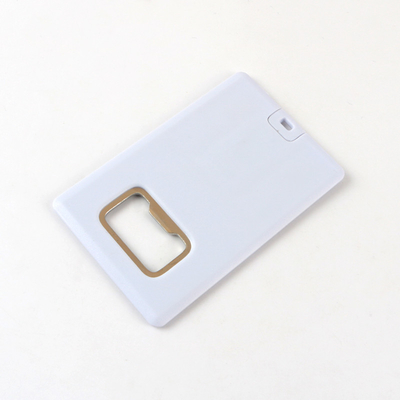 Memoria USB plástica de la tarjeta de crédito con un abrebotellas USB 2,0 128GB del metal