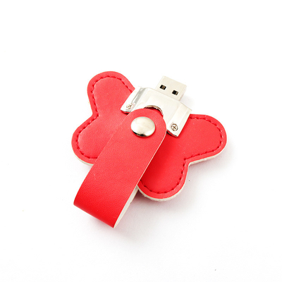 La flor formó el logotipo de grabación en relieve de cuero de memorias USB 32GB 256GB del USB