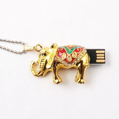 Joyería de elefante en forma de cristal Disco USB oculto dentro de la memoria 64GB