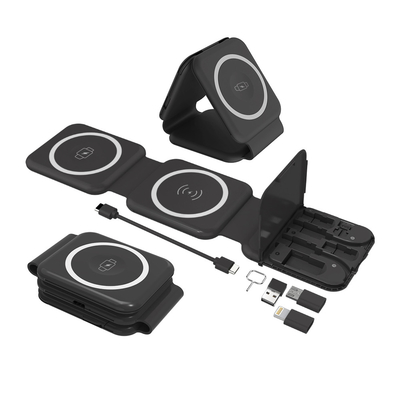 Cargador inalámbrico magnético 2 en uno con USB y micro ejector de tarjetas SMI Lightning