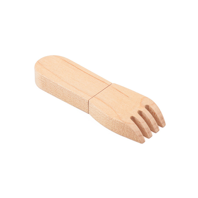 Logotipo personalizado en forma de tenedor Performance USB de madera para la compatibilidad con PC