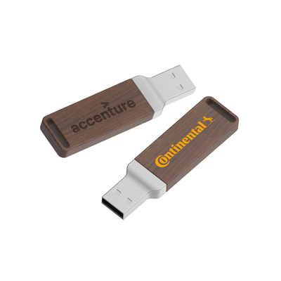 Disco de lápiz de madera de madera natural USB logotipo con impresión o grabado para su negocio